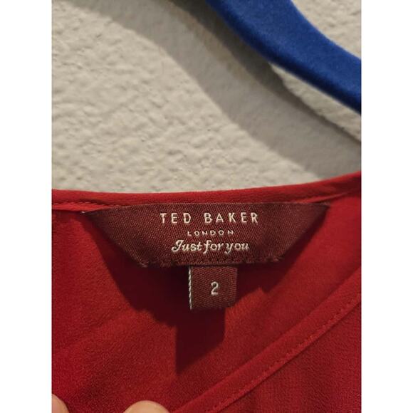 Ted Baker Glana Women's Red Cap Sleeve Circle Hem Mini Dress Size 2 - Picture 4 of 9